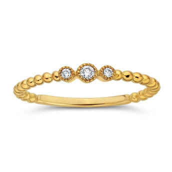 Three Diamond Set Ring