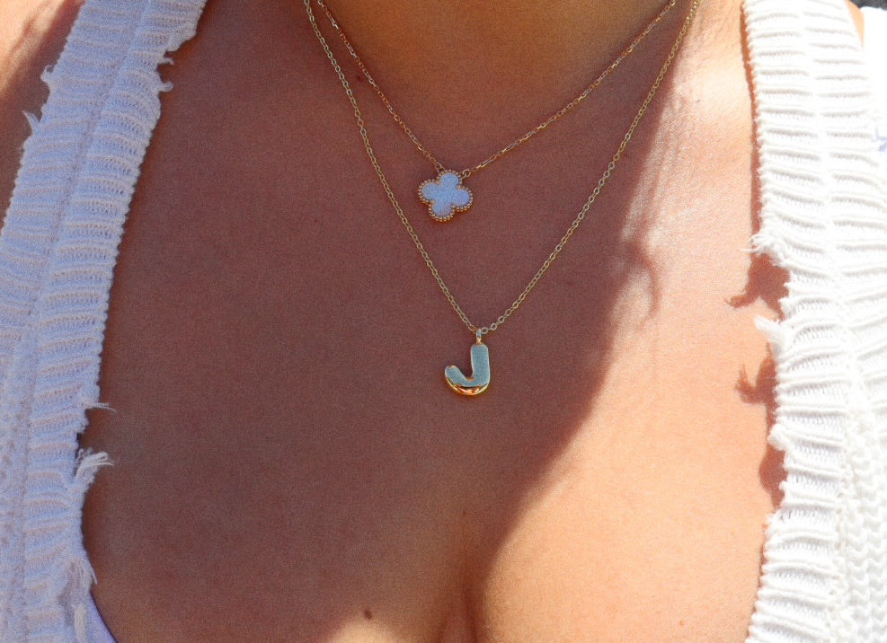 Bubble Balloon Initial Necklace